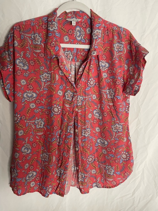 Lucky Brand Tops - Lucky Brand Coral Floral Button-Front Blouse